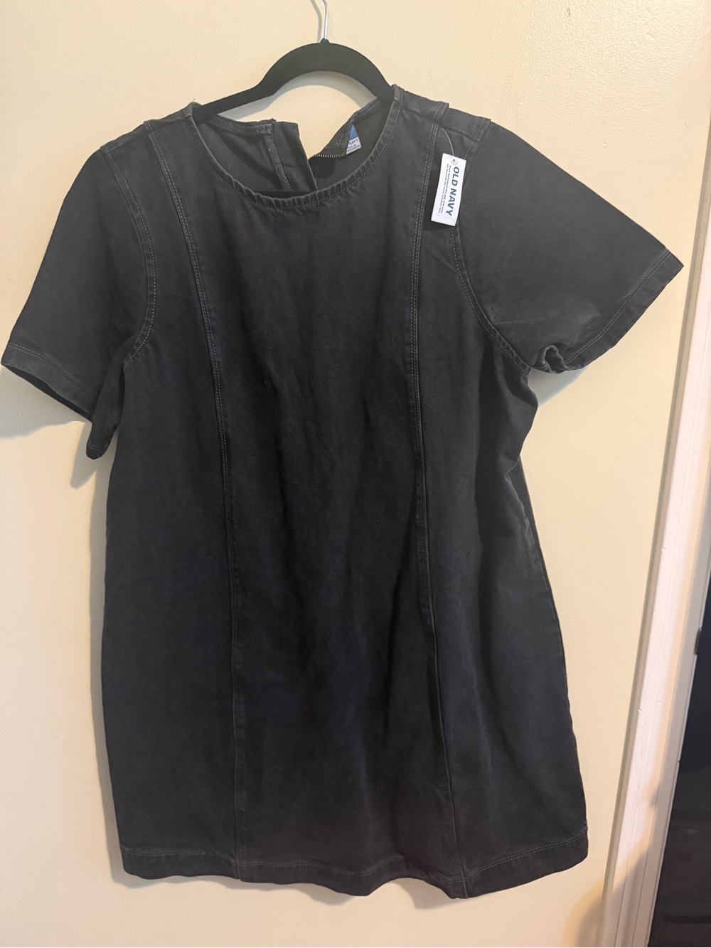 Old Navy Black Short-Sleeve Denim Dress